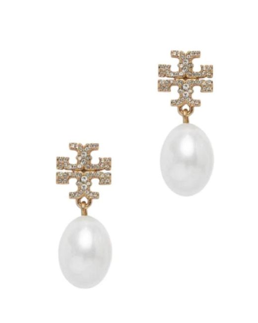Tory Burch Metallic Kira Pavé Perlen-Ohrring