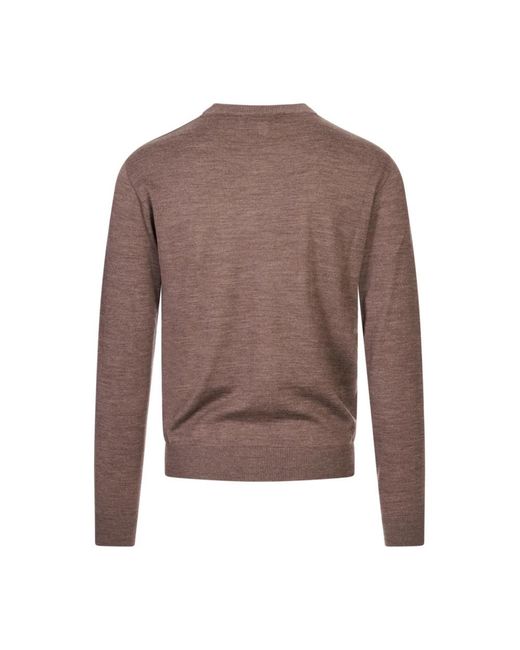 Canali Brown Round-Neck Knitwear for men