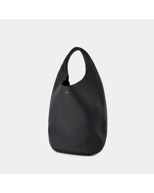 A.P.C. Black Schwarze Leder-Schultertasche