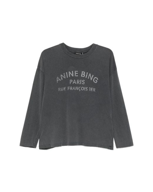 Anine Bing Gray Long Sleeve Tops