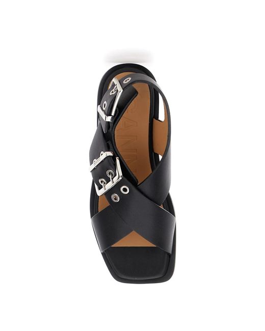 Ganni Black Flat sandals