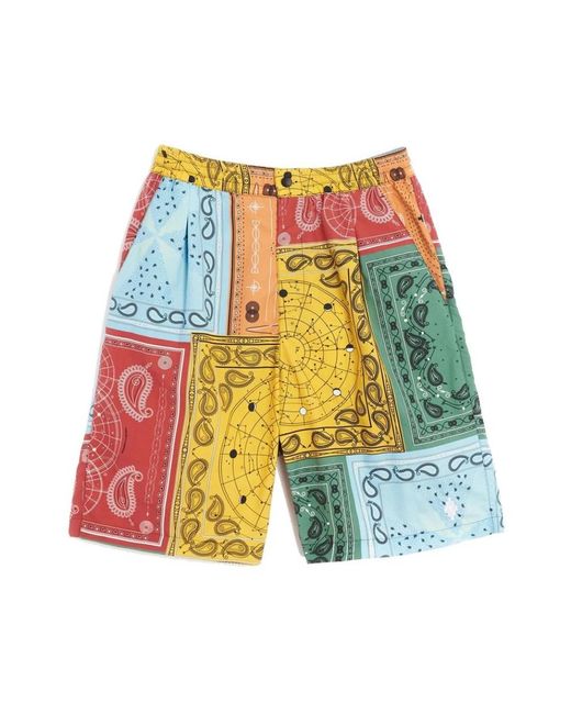 Marcelo Burlon Blue All Over Bandana Shorts for men
