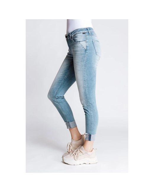 Jeans > cropped jeans Zhrill en coloris Blue