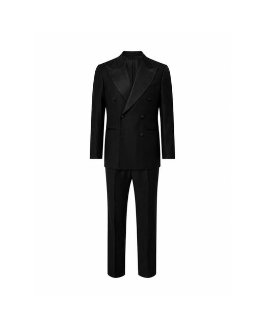 Franzese Collection Black Double Breasted Suits for men