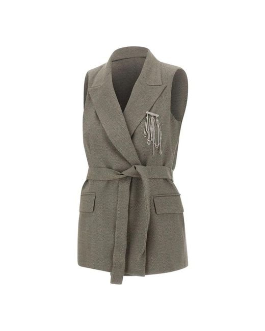 Liu Jo Gray Waistcoats