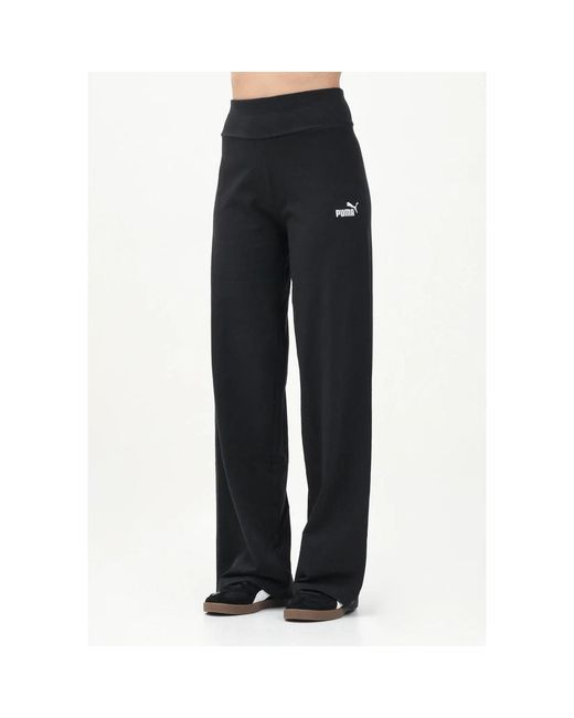 PUMA Broeken ,Zwart ,Sportieve Zwarte Leggings High-Waist Straight in het Black