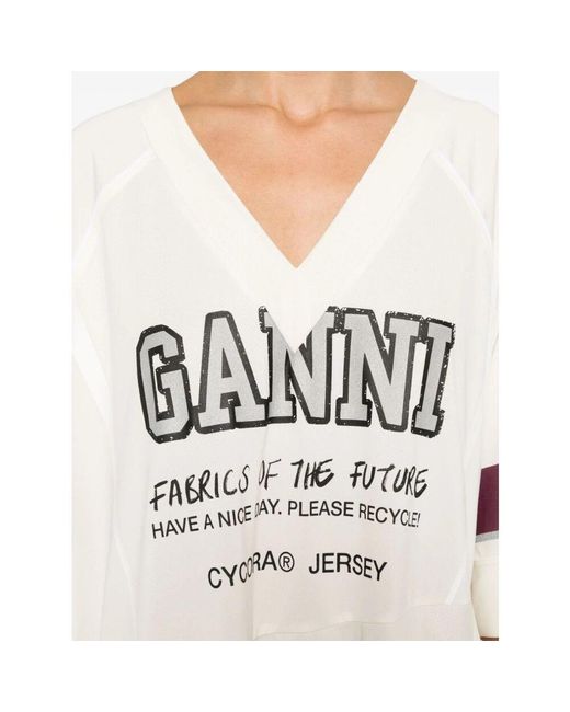 Ganni White Weiße ausgestelltes future kurzes kleid