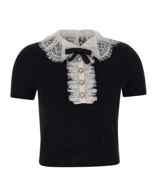 Self-Portrait Black Polo Shirts
