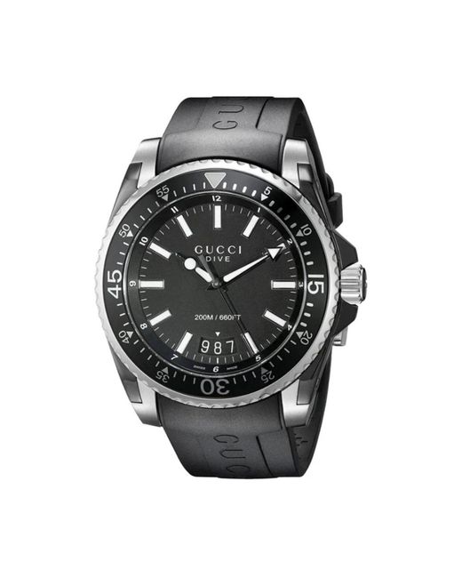 Gucci Ya136204 Dive Herenhorloge in het Black voor heren