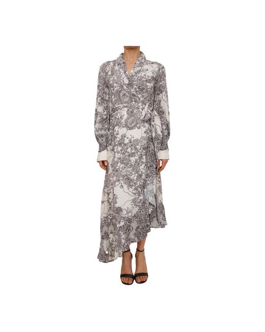 Blugirl Blumarine Gray Wrap Dresses