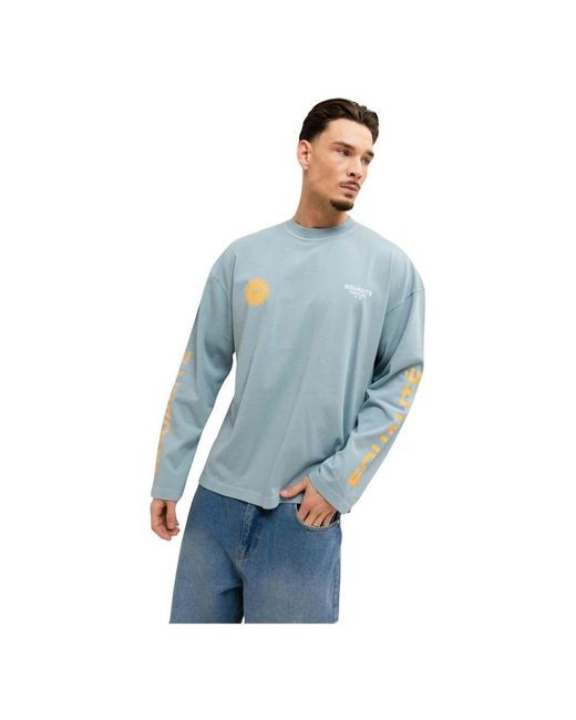Equalite Sunny Oversized Longsleeve in het Blue voor heren