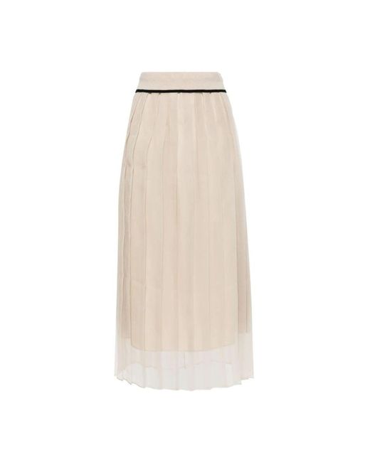 Brunello Cucinelli Natural Midi Skirts