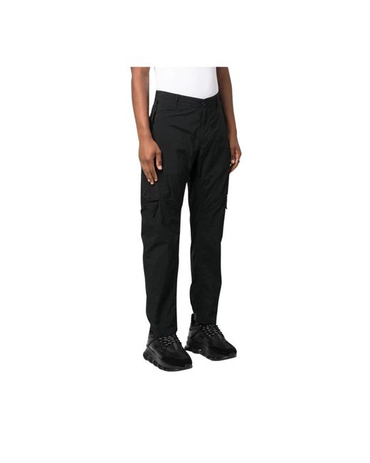 C P Company Black Slim-Fit Trousers for men
