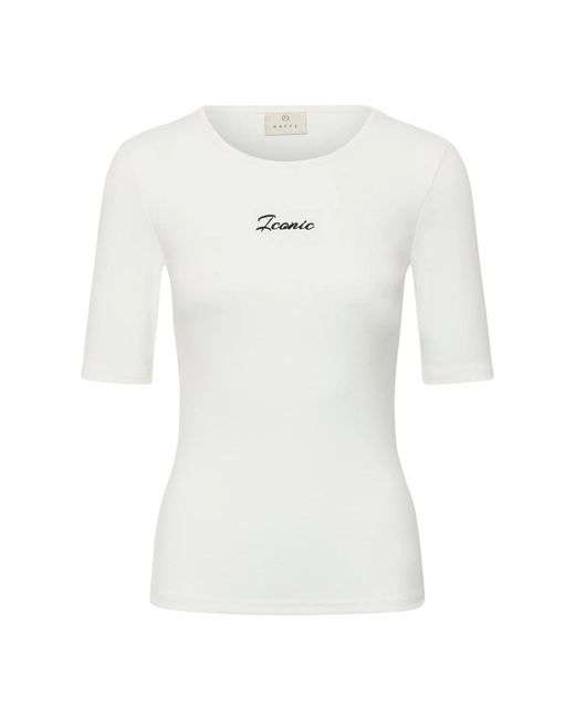 Kaffe Tops ,Wit ,T-Shirt in het White