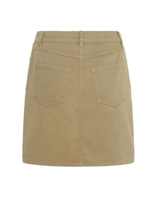 Denim Skirts Kaffe de color Green