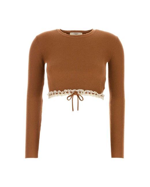 Chloé Brown Kamelwollpullover