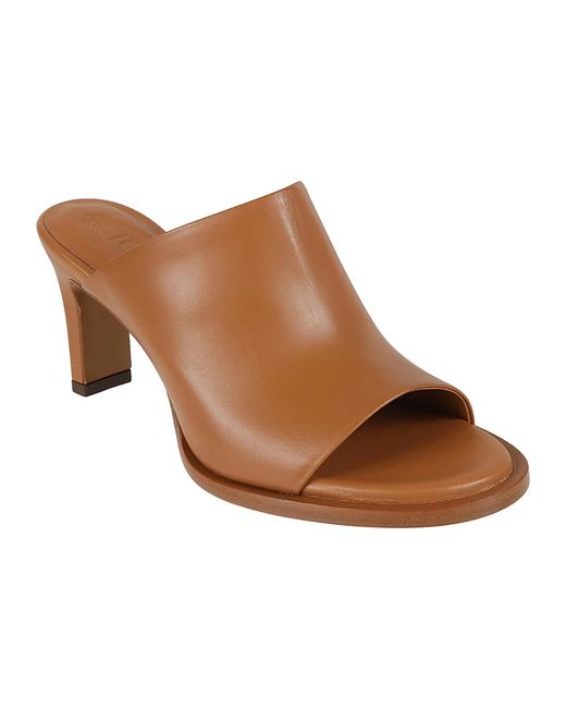 Heeled Mules di Tod's in Brown