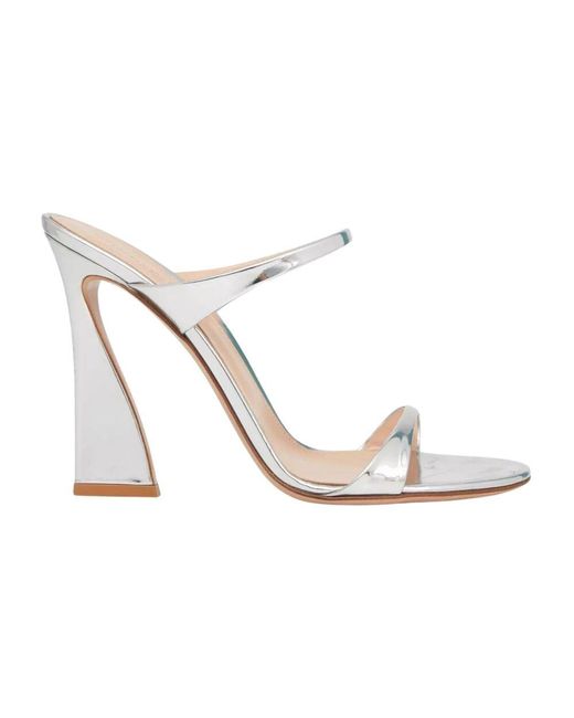 Gianvito Rossi White Heeled Mules