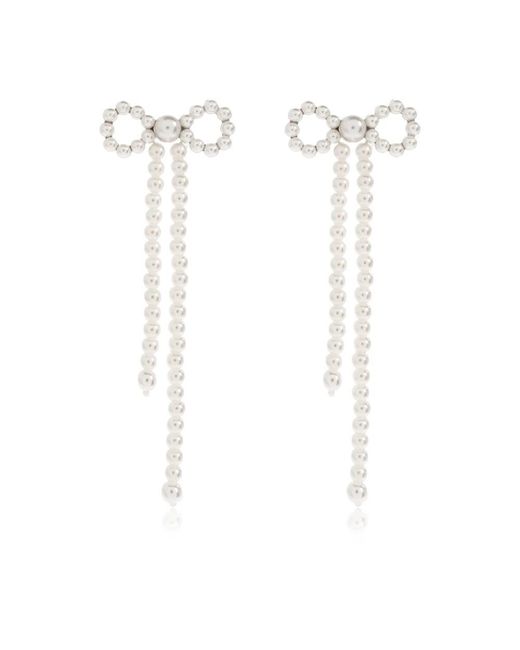 Self-Portrait White Earrings