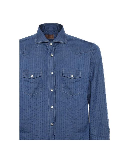 Borriello Overhemden ,Blauw ,Denim Denim Shirt in het Blue voor heren