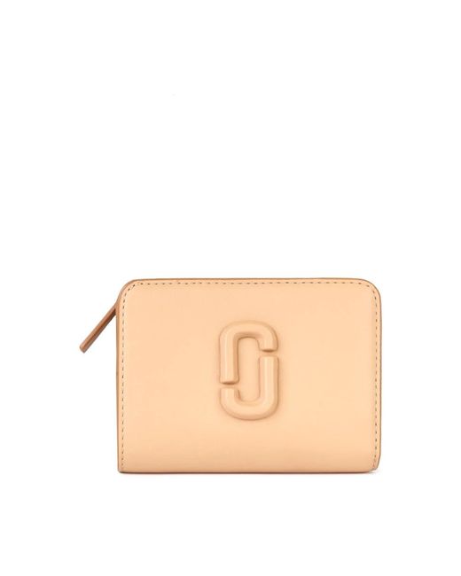 Marc Jacobs Natural Mini compact wallet aus kamelleder