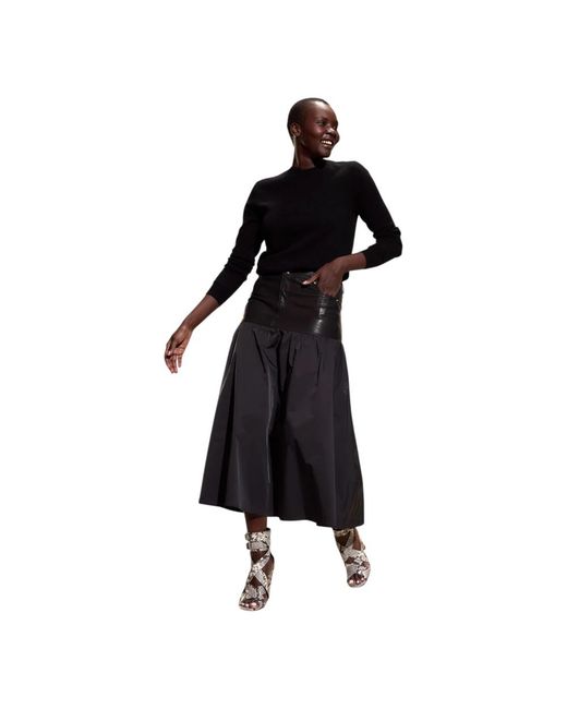 Leather Skirts Cynthia Rowley de color Black