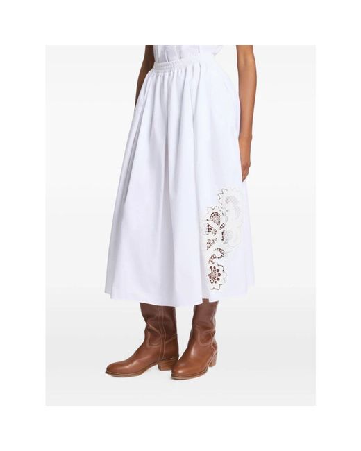 Fay White Midi Skirts