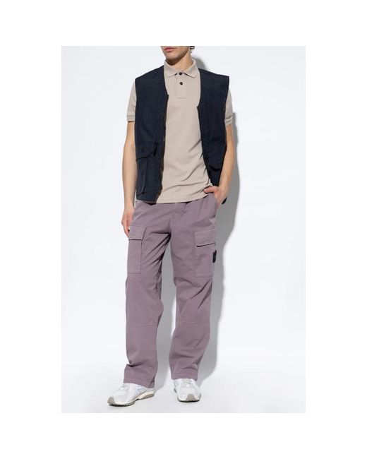 Stone Island Cargo Broek Met Logo Patch in het Purple voor heren