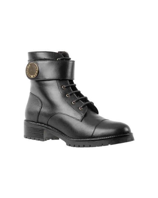 Emporio Armani Black Lace-Up Boots