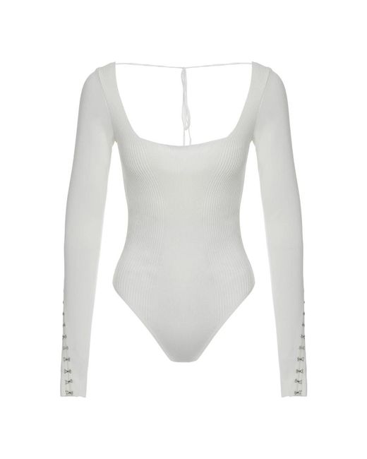 Anna October Tops ,Wit ,Long Sleeve Knitted Body in het White