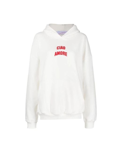 Giada Benincasa White Weiße pullover amore hoodie