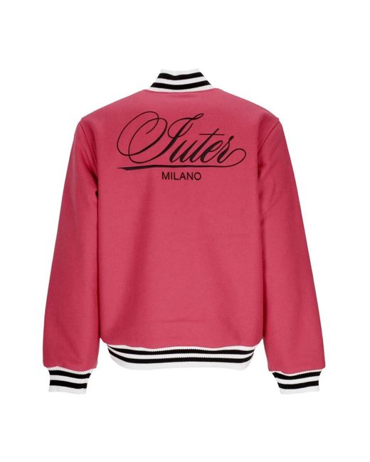 Iuter Jassen ,Roze ,Wol Varsity Roze Wol College Jack in het Red voor heren