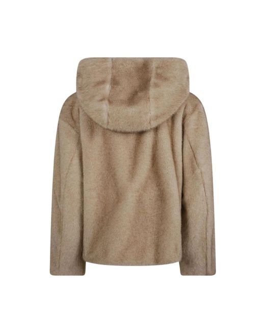 P.A.R.O.S.H. Natural Faux Fur & Shearling Jackets