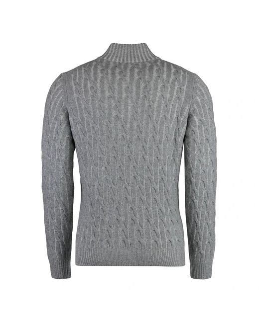 Moorer Gray Round-Neck Knitwear for men