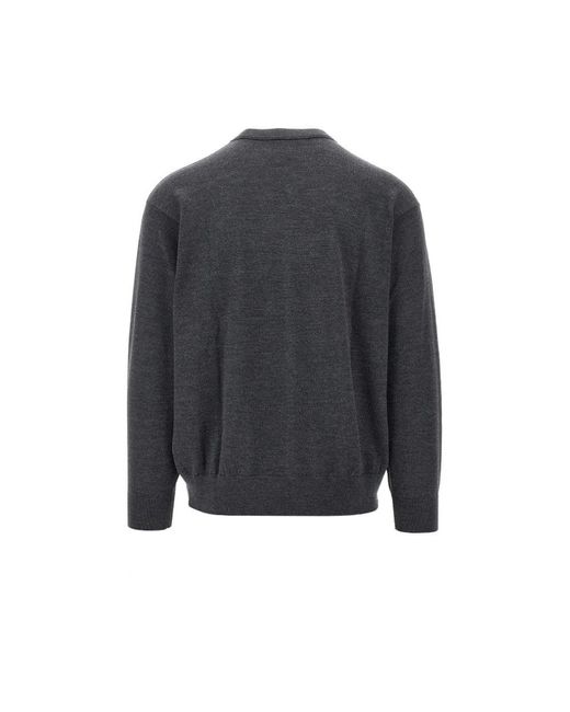 Round-Neck Knitwear Emporio Armani de hombre de color Gray