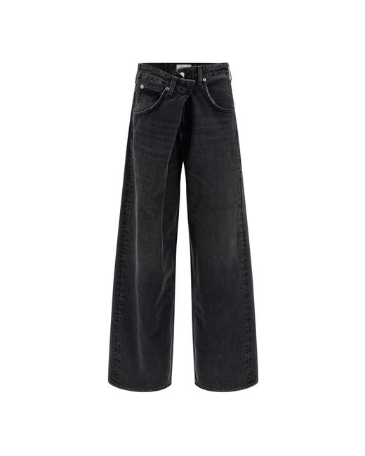 Agolde Jeans ,Zwart ,Katoen Vana Fold Jean in het Black