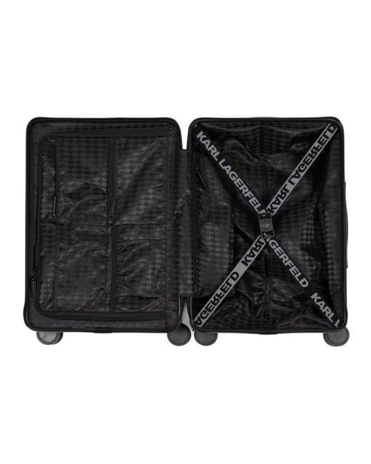 Karl Lagerfeld Black Einfacher koffer mit reißverschluss und logo