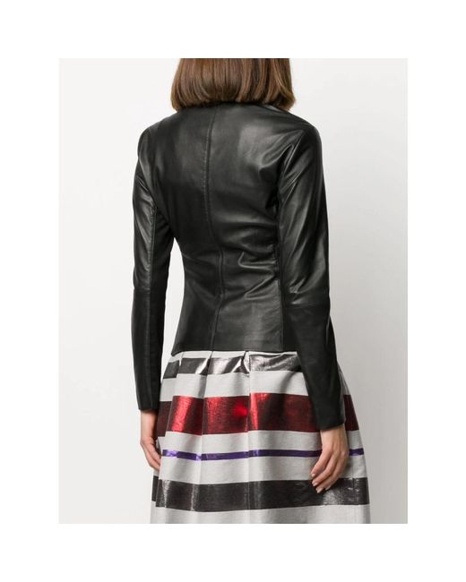 Emporio Armani Black Leather Jackets