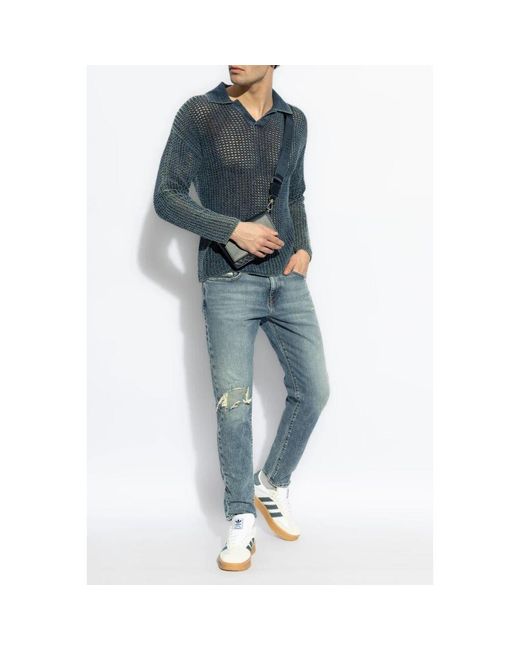 V-Neck Knitwear di DIESEL in Blue da Uomo