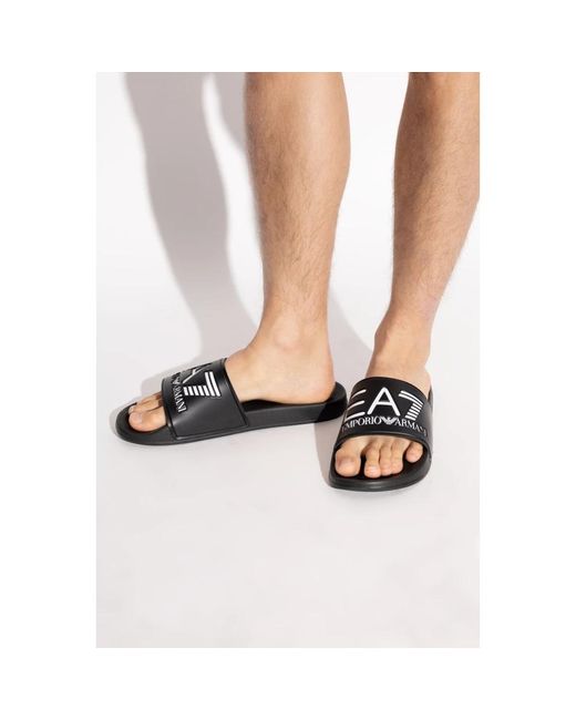 Sliders EA7 pour homme en coloris Black