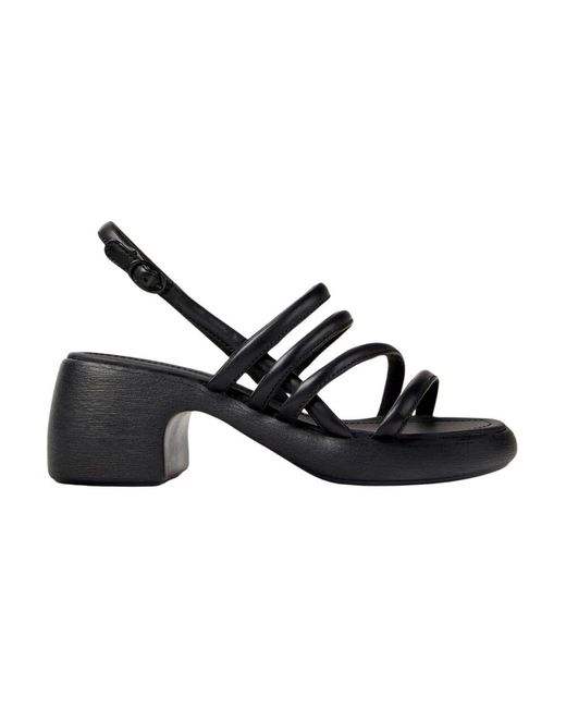 Camper Black Riemchen-Ledersandalen