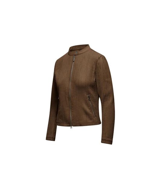 Leather Jackets Bomboogie de color Brown
