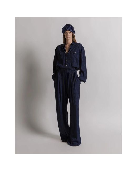 Alberta Ferretti Blue Wide Trousers