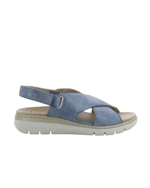 Flat Sandals Mobils en coloris Blue