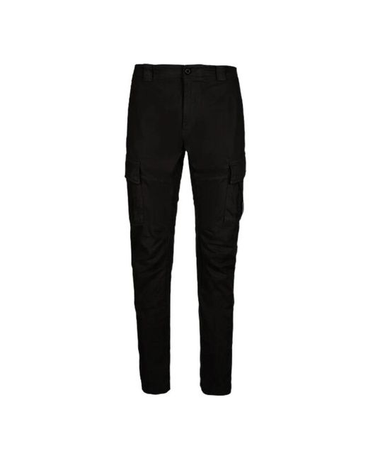 C P Company Black Slim-Fit Trousers for men