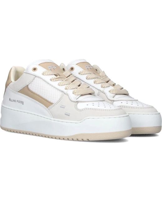 Filling Pieces White Low Top Org Sue Sneakers