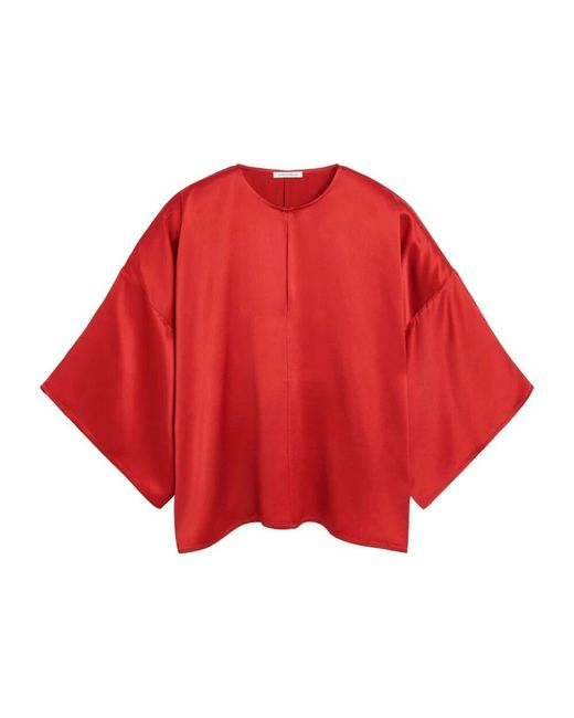 By Malene Birger Red Elegante satinbluse mit oversized-passform
