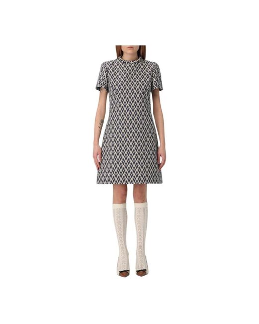 Valentino Kleedjes ,Blauw ,Katoen Kleurrijke Geometrische A-Lijn Mini Jurk in het Gray