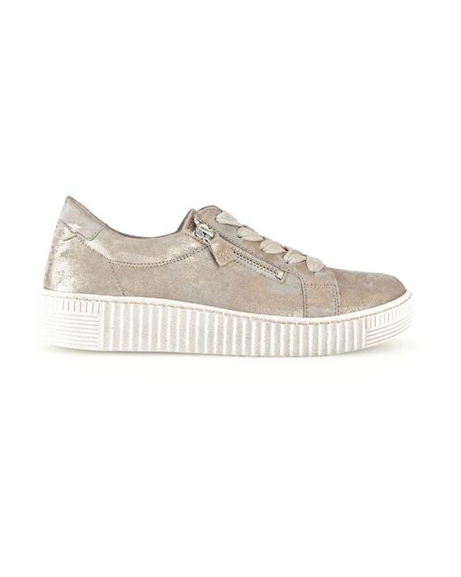 Gabor Natural Samt leder sneakers