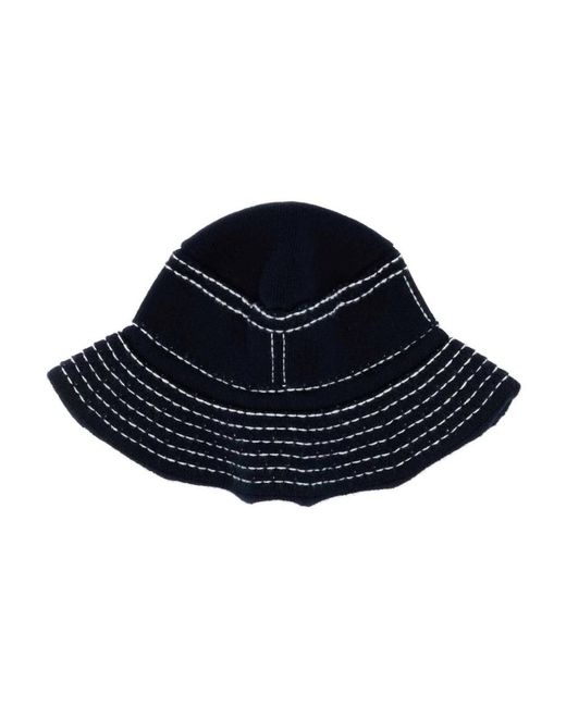 Barrie Accessoires ,Blauw ,Cashmere Blend Bucket Hat in het Blue